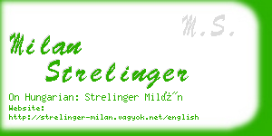 milan strelinger business card